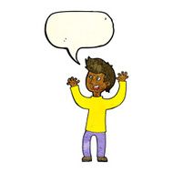 cartoon happy man with speech bubble N107