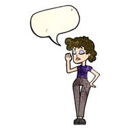 cartoon woman ignoring with speech bubble N5
