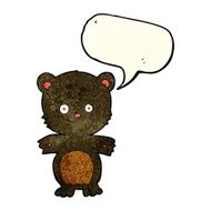 cartoon black bear cub with speech bubble N16