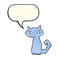 cartoon cat with speech bubble N10
