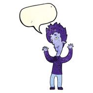 cartoon vampire man with speech bubble N35
