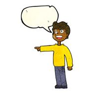 cartoon man pointing and laughing with speech bubble N6