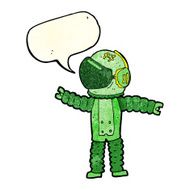 cartoon astronaut reaching with speech bubble N3