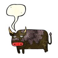 cartoon cow with speech bubble N12