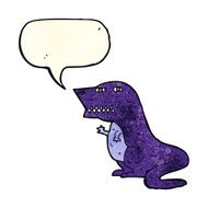 cartoon dinosaur with speech bubble N11