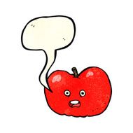 cartoon apple with speech bubble N8