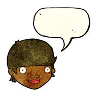 cartoon happy female face with speech bubble N40
