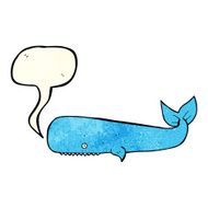 cartoon whale with speech bubble N9