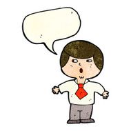 cartoon shocked boy with speech bubble N10