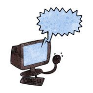 cartoon computer with speech bubble N3