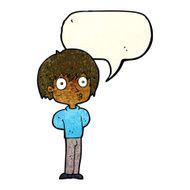 cartoon impressed boy with speech bubble N3