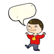 Cartoon happy boy with speech bubble N57