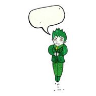 cartoon floating vampire with speech bubble N4