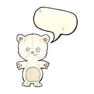 cartoon polar bear cub with speech bubble N23