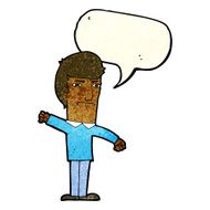 cartoon angry man with speech bubble N19