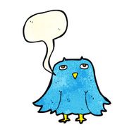 Cartoon owl with speech bubble N16