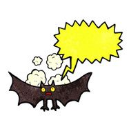 cartoon bat with speech bubble N5