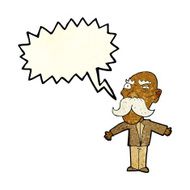 cartoon angry old man with speech bubble N35