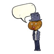 cartoon funny hobo man with speech bubble N3