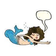 cartoon mermaid with speech bubble N15
