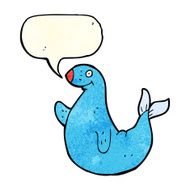cartoon seal with speech bubble N5