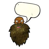 cartoon bearded man with speech bubble N15