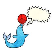 cartoon performing seal with speech bubble N3