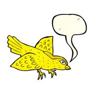cartoon bird with speech bubble N88
