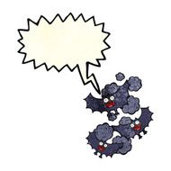 cartoon bats with speech bubble N2