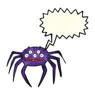cartoon halloween spider with speech bubble N3