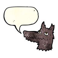 cartoon wolf head with speech bubble N9