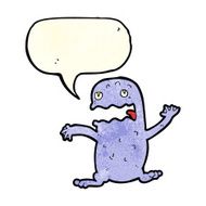cartoon funny frog with speech bubble N5