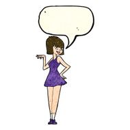 cartoon pretty woman with speech bubble N66