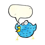 cartoon happy bird with speech bubble N10