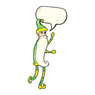 cartoon skinny santa with speech bubble N3