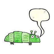cartoon bug with speech bubble N10