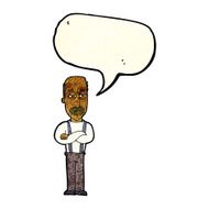 cartoon annoyed old man with speech bubble N18