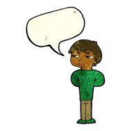cartoon antisocial boy with speech bubble N3