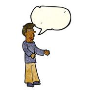 cartoon curious man with speech bubble N21