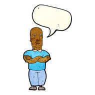 cartoon annoyed bald man with speech bubble N3