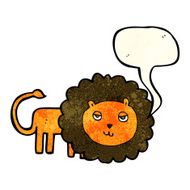 cartoon lion with speech bubble N5
