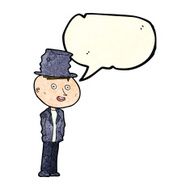 cartoon funny hobo man with speech bubble N4