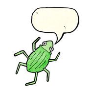 cartoon bug with speech bubble N11