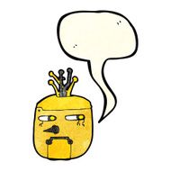 cartoon robot head with speech bubble N16