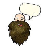 cartoon bearded man with speech bubble N16