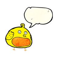 cartoon fat bird with speech bubble N13