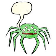 cartoon halloween spider with speech bubble N4