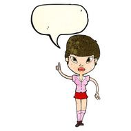 cartoon woman with idea speech bubble N63