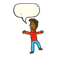 cartoon stressed man with speech bubble N18