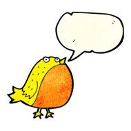 cartoon fat bird with speech bubble N14